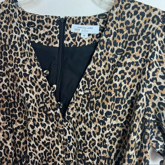 Marissa Webb Carly Canvas Brown Leopard Belted Dress - Picture 10 of 12